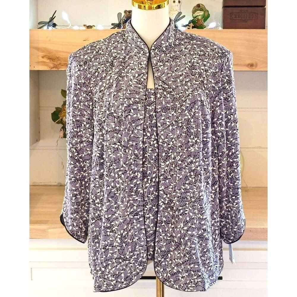 NWT Alex Evenings 2-Piece Lavender Sparkly Sequin Top Women's 1X Elegant Modest